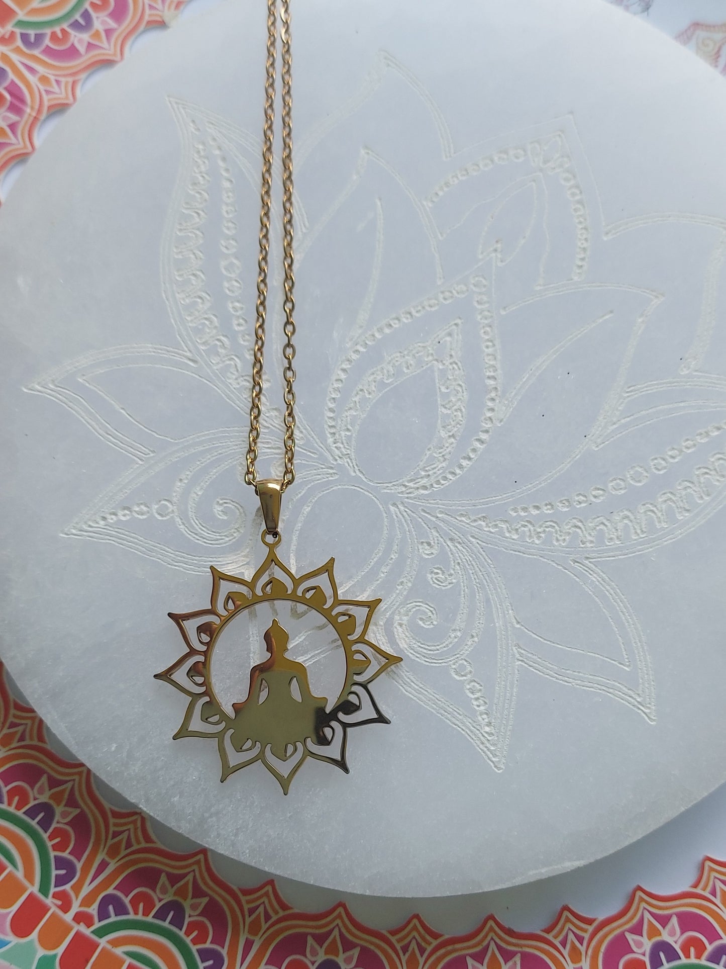 Collier Bouddha en Acier Inoxydable