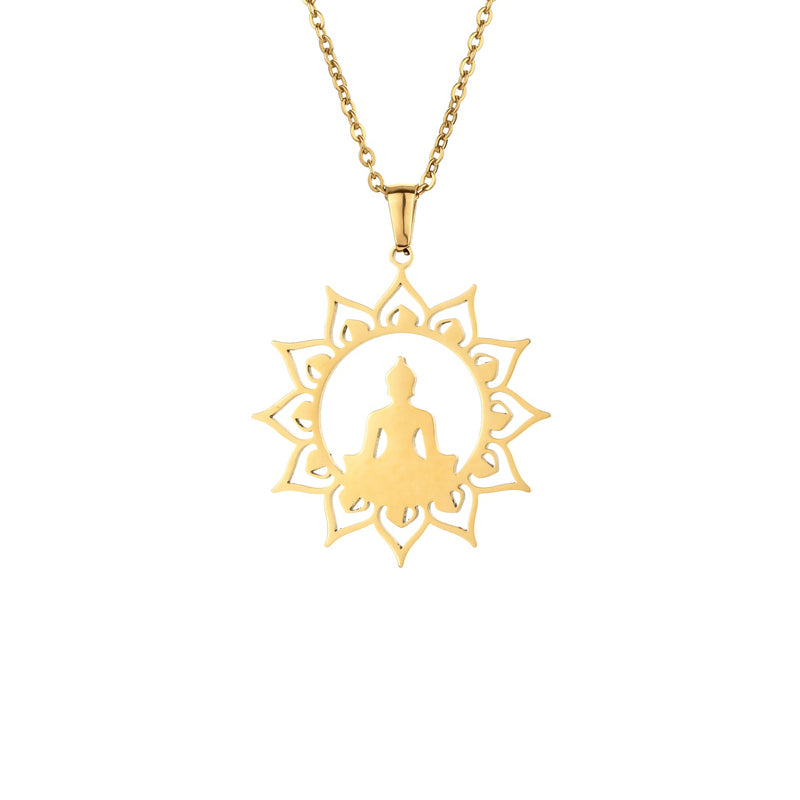 Collier Bouddha en Acier Inoxydable