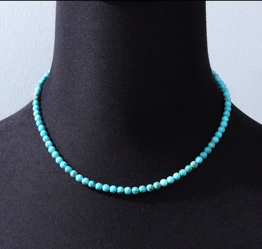 Collier en Perle Précieuse Bleu Azur